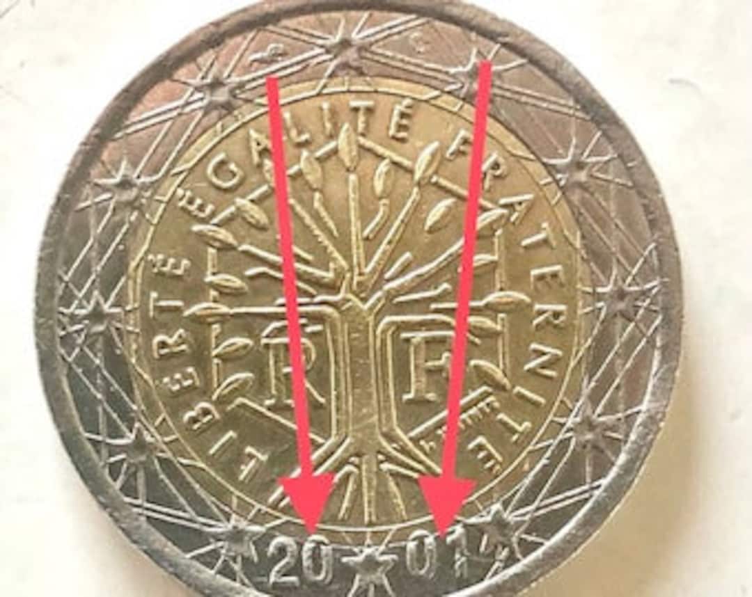 2 Euro Münze 2001 Liberte Egalite Fraternite Moneda rara de 2 euros francesa Liberte Egalite Fraternite 2001
