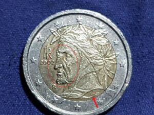 moneda 2 euros italia 2002 error acuñación